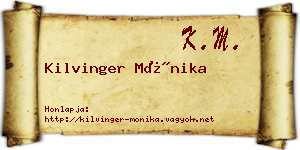 Kilvinger Mónika névjegykártya